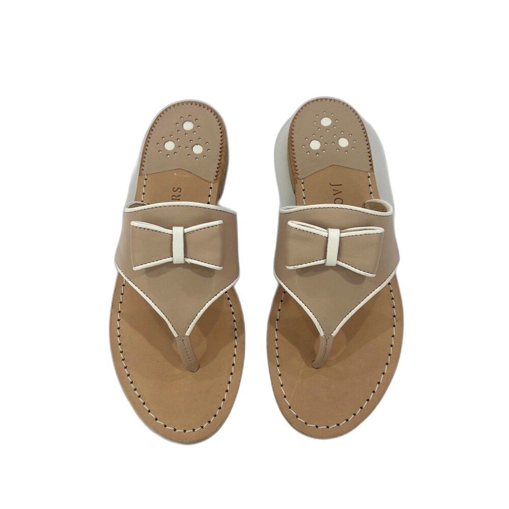 Jack Rogers Sandals Women’s Size 7.5 Color Pink White Giselle Bow Leather - Picture 10 of 10